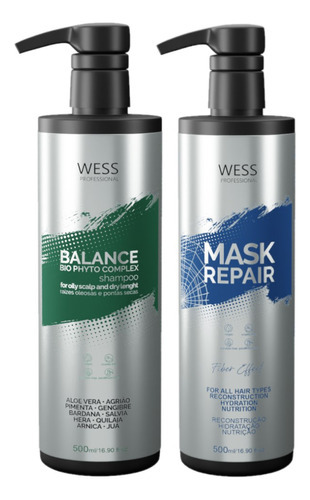 Kit Wess Balance Shampoo 500ml + Mask Repair 500ml