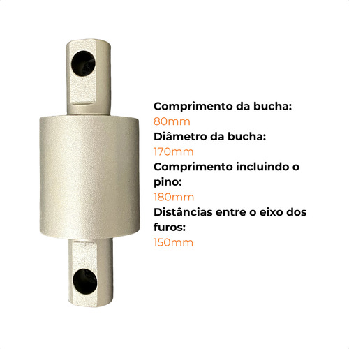 Bucha Tensor Tirante Carreta Guerra Com Pino