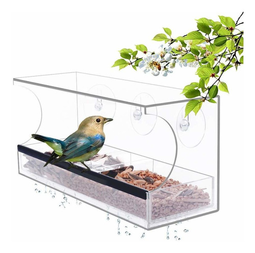 Yestbuy Acrylic Window Bird Feeder For Outside Removable See