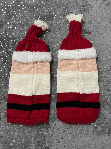 Par De Fundas Para Botella Navideñas De Santa Claus (Usado)
