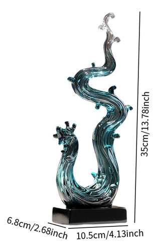 Escultura Animal Estatua De Dragón Adorno De Mesa Azul