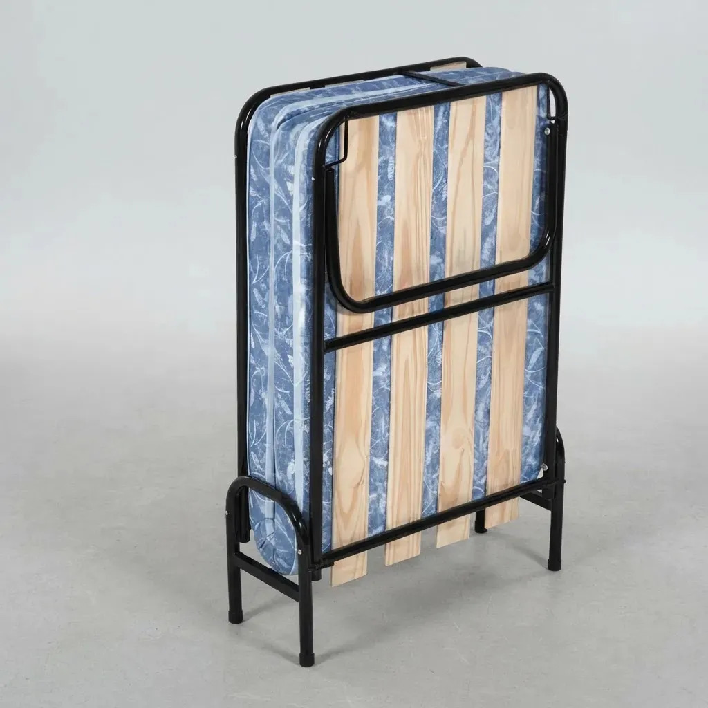 Cama Catre 1 Plaza Plegable Colchon Espuma Premium Color Negro