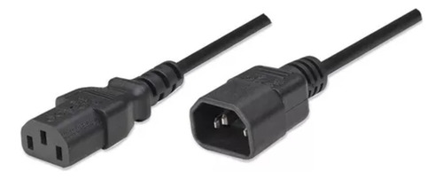 Cable De Corriente Monitor A Cpu 1.8mts Manhattan C13 A C14 Color Negro