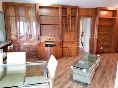 Imagem 4 de 15 de Flat Alto Padrão No Paraíso 100m² 02 Dorms E Cozinha Completa - Sf34042