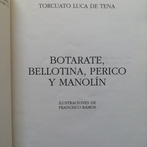 Botarate, Bellotina, Perico Y Manolín/ Luca De Tena (Usado)