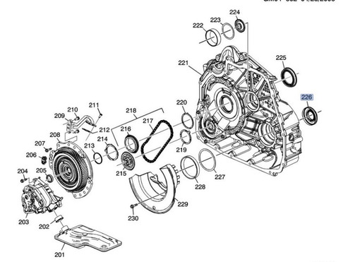 Reten Delantero Transmision Chevrolet Impala 3.6l V6 2016