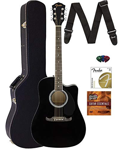 Guitarra Acústica Fender Fa-125ce - Negra Con Estuche,