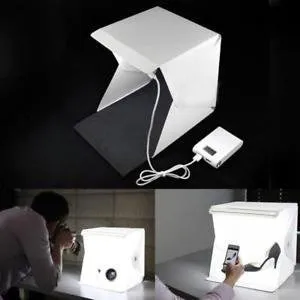 Caja Con Luz Para Fotos Fondo Blanco Y Negro Fotografia 23cm