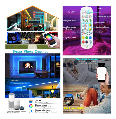 20mts Fita Led Rgb 5050 Appk + C.wifi + Amplificador + Fonte