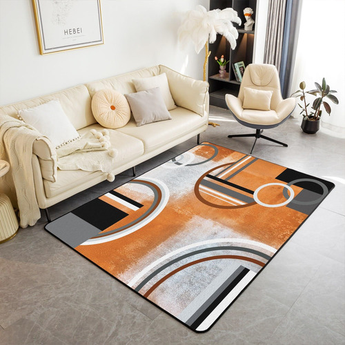 Alfombra Naranja Quemada De 5 X 7 Pies Para Dormitorio, Sala