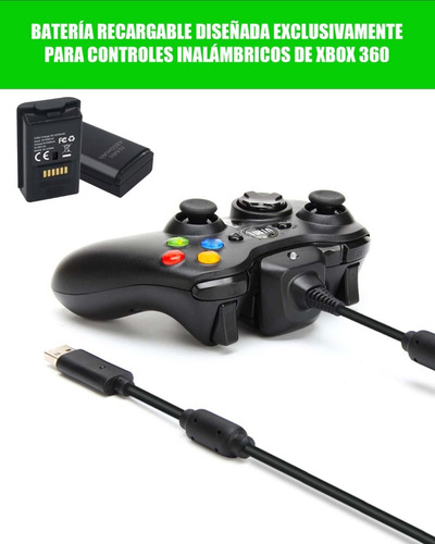 Kit Carga Y Juega Para Control Xbox 360.
