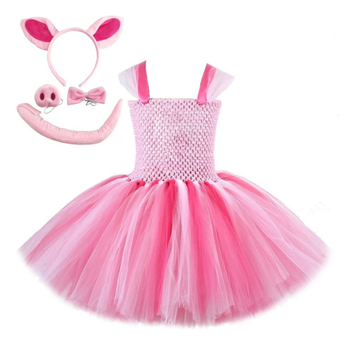 Vestido De Tutú Para Niñas, Diseño De Cerdito Rosa, Para Dis