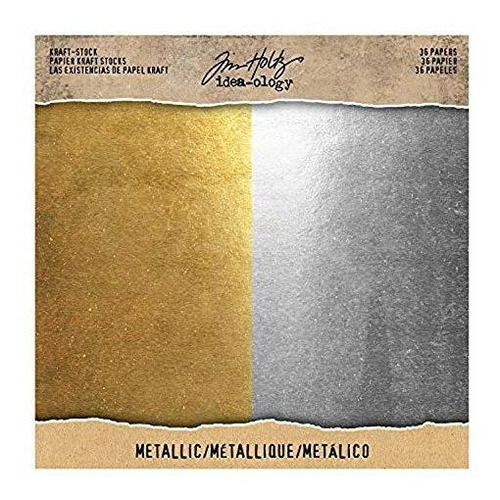 Papel Metálico Y Aluminio Tim Holtz Idea-ology Kraft Metalli