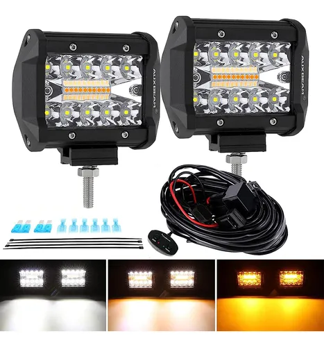 comprar Auxbeam Led Strobe Light Bar 4 Pulgadas Led Pods 120w Ámb...