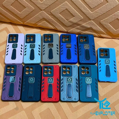 Capa Anti Impacto Reforçada Com Suporte Para Motorola (hry) Azul-marinho G34