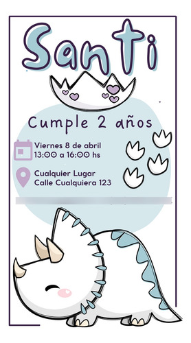 Tarjeta De Invitacion Digital Dinosaurio Envio Por Whatsapp Dinosaurio 2