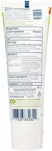 Tom De Maine Fresco Travieso Anticaries Pegar - 4.2 Oz - 2 P