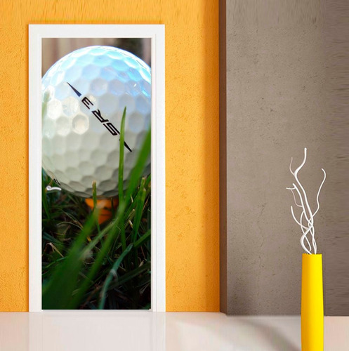 Vinilo Para Puerta Golf Deporte Golfista Cesped M3