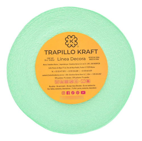 Trapillo Poliester Paq De 5 Rollos De 50 Mts C/u E. Erika 59 Mentita