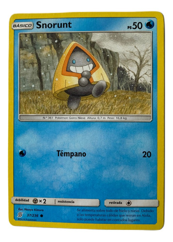 Snorunt Carta Pokémon Original Tcg Español 37/236