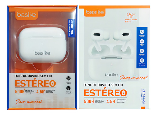 Fone De Ouvido Bluetooth Sem Fio Tws Intra In-ear Anatel Cor Branco
