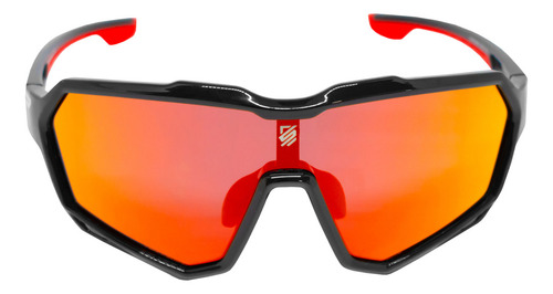 Anteojos Lentes Deportivos Slp Envolventes Ciclismo Triatlón Lente Rojo naranja Armazón Negro