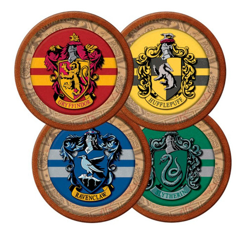 Pratos Para Aniversario Harry Potter 8un (4 Versões)