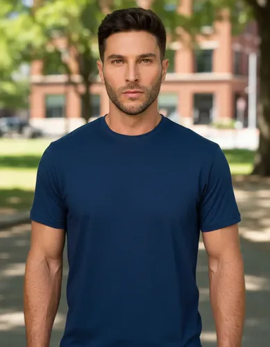 MLB 5681667098 Camiseta Slim Haag Algodo Egipcio Masculina T Shirt JM