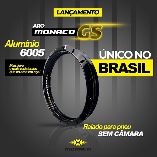 Jogo De Aros Mônaco Gs Pop 100 17x60 1.85d 14x60 1.85t