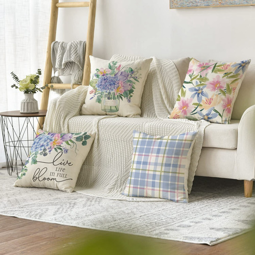 Fundas De Almohada De Primavera Para 4 Almohadas Farmhouse