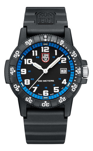 Reloj Luminox Tactico Leatherback Sea 324 Suizo Sumergible Color de la malla Negro Color del fondo Azul