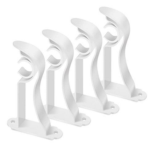 Soportes De Varilla Para Cortina, Resistentes, Blancos, 4 Un