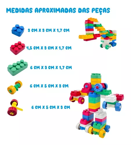 Brinquedo Educativo Blocos De Montar 500 Peças Pedagógicos Didático  Infantil no Shoptime
