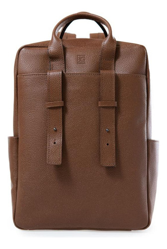 Mochila Masculina De Couro Para Notebook Gávea Ii Caramelo Cor Marrom