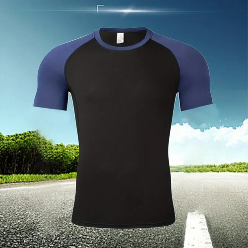 Playera Deportiva Hombre Elástico Transpirable Manga Corta