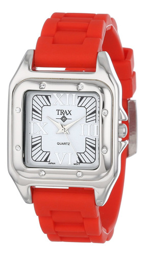 Reloj Mujer Trax Tr5132-wr Cuarzo 35mm Pulso Rojo En Caucho