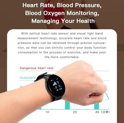 Smartwatch Para Forma Redonda Impermeable Deporte Reloj Inte