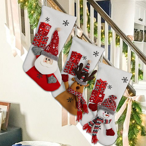 Djjdjj3pcs Calcetín Navideño Bolsa De Regalo Adornos Navideñ
