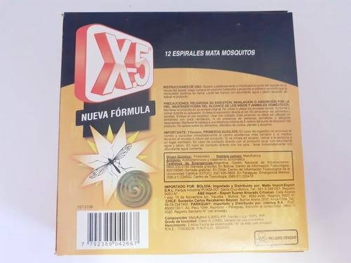 Imagen 3 de 5 de Espiral Mata Mosquitos Estuche 60 Unidades Marca X-5