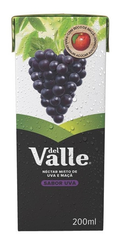 Caixa Del Vale Nectar Suco De Uva Com 18 Unidades De 200 Ml