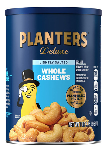 Planters Deluxe - Anacardos Enteros Ligeramente Salados, Boc