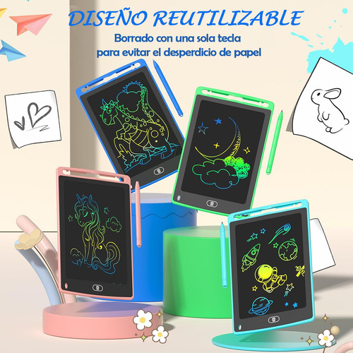 Pizarron Magico Mayoreo Lcd 8.5'' Dibujar Escribir Pluma10pz