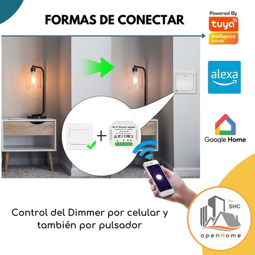 Módulo/switch Dimmer Zigbee 1 Canal | Tuya Smart | Domótica
