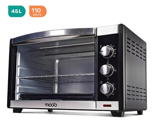 Forno Elétrico De Bancada 45 Litros, Luz Interna 110v Moob Cor Preto