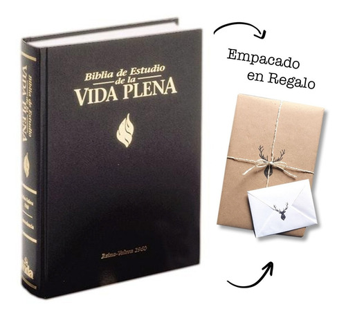 Biblia De Estudio Vida Plena Negra Rvr 1960 Tapa Dra