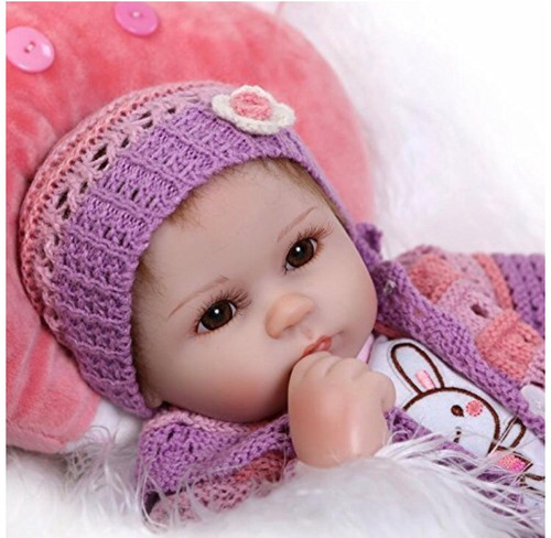 Baby Reborn Muñeca Bebe Silicona De Vinilo Suéter Tejido