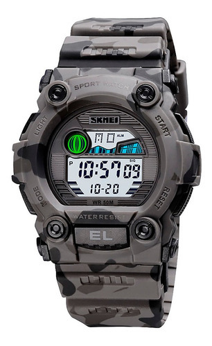 Reloj Militar Skmei 1635 Niños Digital Camuflado Gris Color de la correa Gris camuflaje Color del fondo Blanco