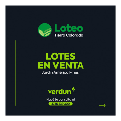 Imagen 1 de 11 de Loteo Tierra Colorada Jardin America Misiones