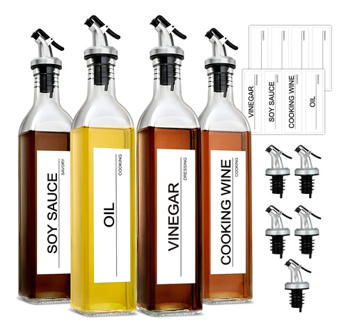 Gmisun - Paquete De 4 Botellas Dispensadoras De Aceite De Ol