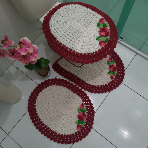 penny midnight Draw Tapete Banheiro Crochê Jogo Com 3 Peças Flores Promoção | MercadoLivre